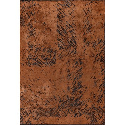 Rapture Orange/Black Abstract Luxury Area Rug