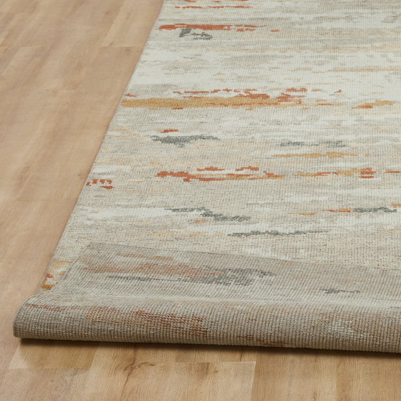 Toros Rust Gray Hand-Knotted Wool Area Rug, Rectangle 8' x 10'
