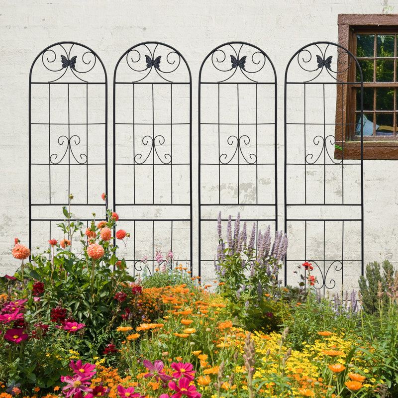 Treillis de jardin en métal antirouille pour plantes grimpantes, H 86,7 po x l 78,8 po x P 0,01 po