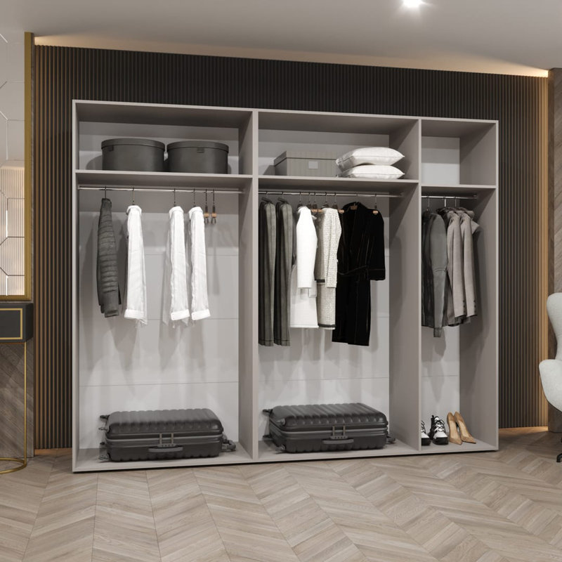 Bogins 4 Door Manufactured Wood Wardrobe, Black