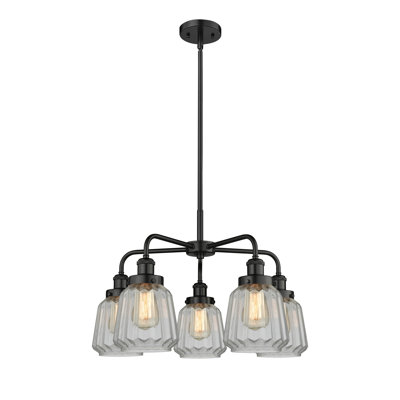 Bayron 5 - Light Glass Dimmable Chandelier