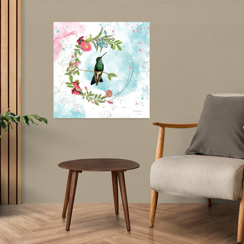 Art contemporain kaléidoscope V vibrant colibri, H 24 po x l 24 po