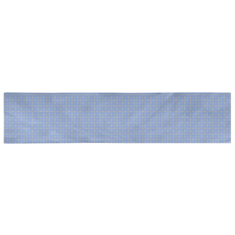Chemin de table Avicia, 72 po x 16 po, Bleu / orange clair, Coton