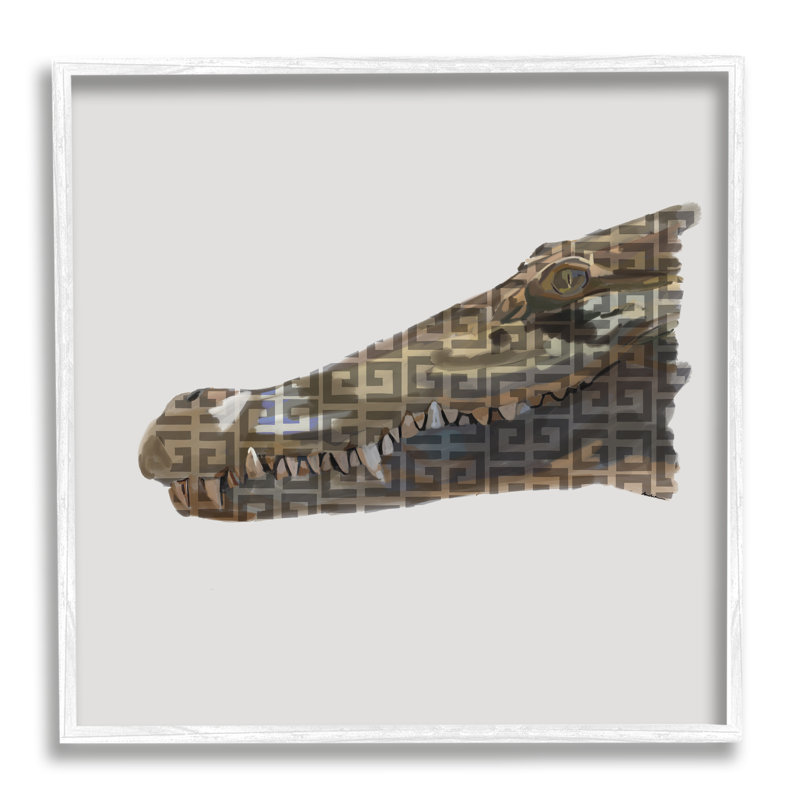«Fashion Brand Crocodile Glam» par Amelia Noyes - impression, H 12 po x l 12 po x P 1,5 po, Giclée encadrée blanc bord de mer