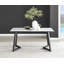 Industrial Design White & Grey Marble Effect Melamine Dining Table Set with 6 Faux Leather Chairs-87462919