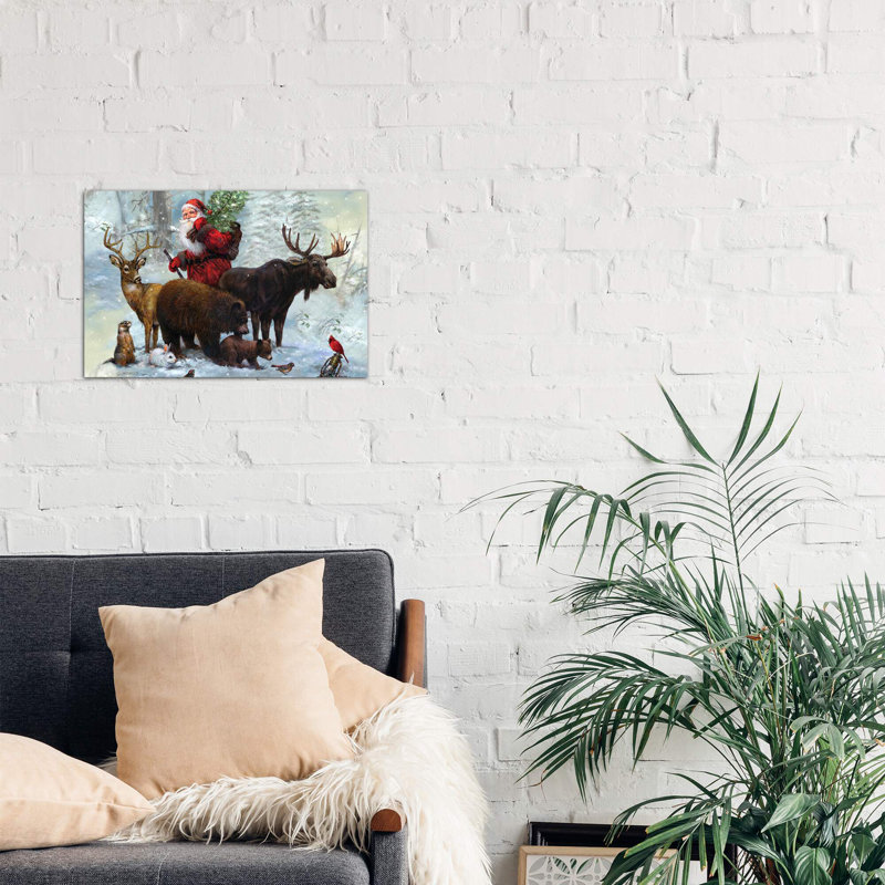 Santa's Best Friends - Wrapped Canvas Print, 101.6 cm H x 66.04 cm W x 3.175 cm D