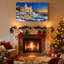 Château de Noël enneigé, lumières enneigées, ensemble de 3 impressions sur toile-175309081