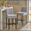 30-Inch Fabric Barstool With Solid Wood Frame (Set Of 2)