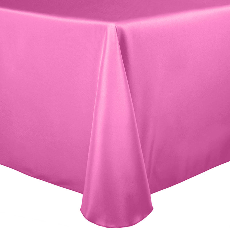 Solid Color Round Tablecloth, 120" x 72", 3, Neon Pink