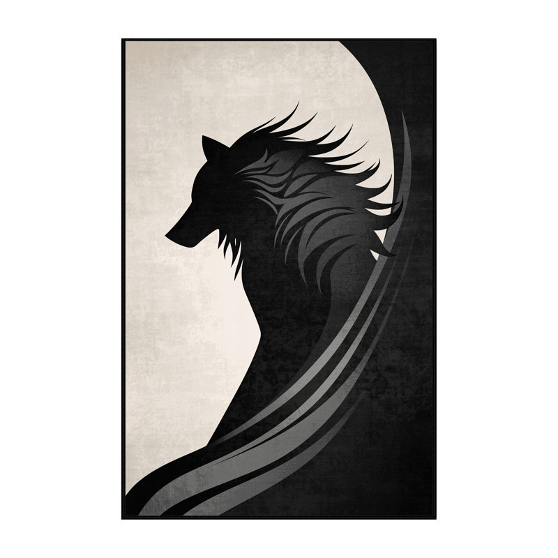 Tapis noir moelleux et moelleux à motif de loup-garou élégant et doux Fairwinds, 7 x 9