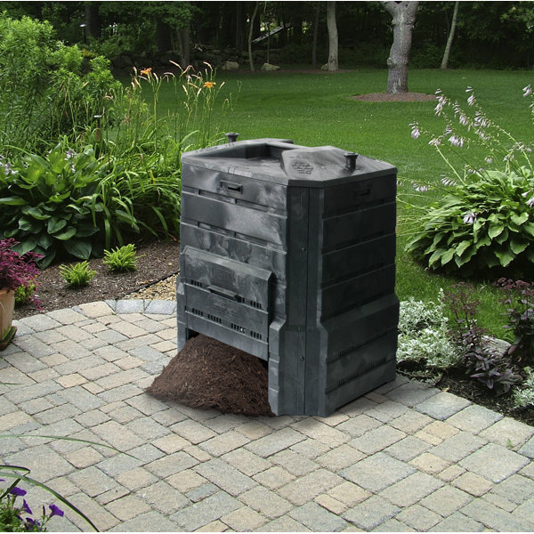 Algreen 94 Gallons Plastic Odor Resistant Outdoor Stationary Composter ...