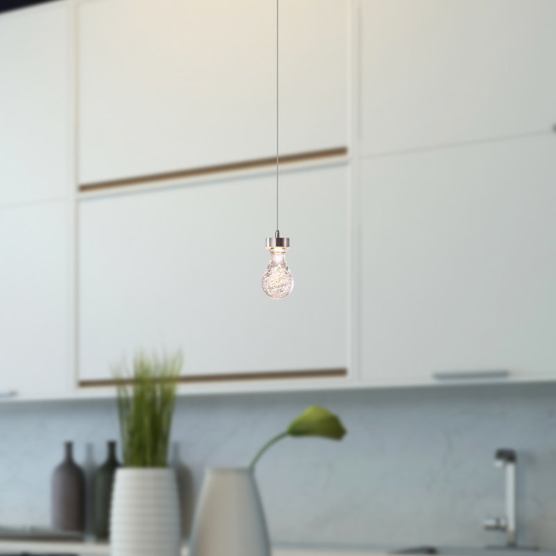 Luminaire suspendu géométrique 1 lumière Atoka, Nickel