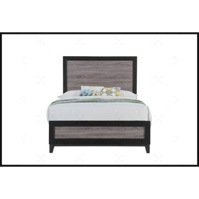 Stylish SOLUTO Grey And Black Full Bed, Combining Modern Design With Durable Materials For A Comfortable Sleep Experience.