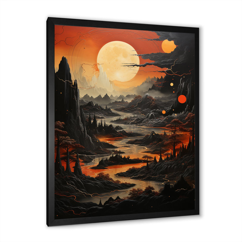 " Jupiter Mars Majesty Bold ", Black Picture Framed, 40" H x 30" W x 1.5" D