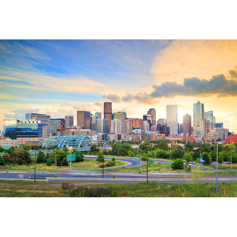 Panorama de l'horizon de Denver, H 8 po x l 12 po