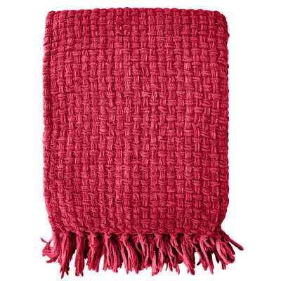 Jeté en chenille façon vannerie