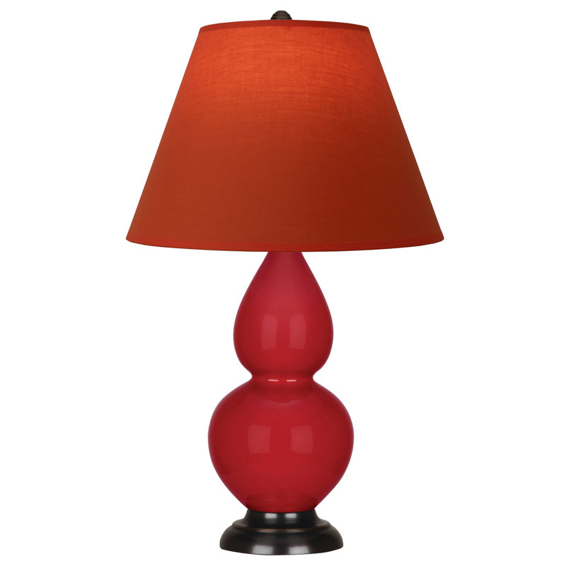 Small Double Gourd Accent Lamp - Sangria, Deep Patina Bronze - Lavender, Plum Shade, Ruby Red/Bronze, Maroon