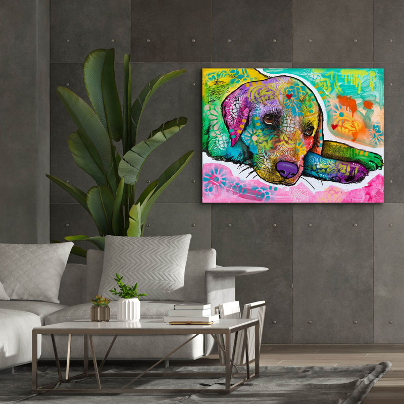 «Puppy Eyes I» par Dean Russo, art mural sur toile, H 40 po x l 54 po x P 1,5 po
