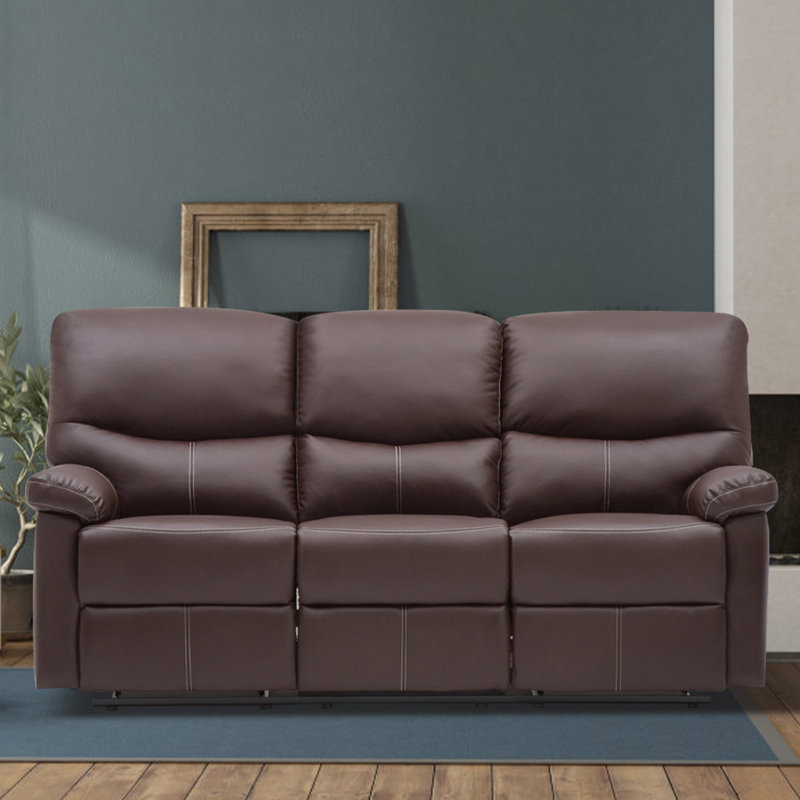 Najiyyah Faux Leather 75.4'' Reception Sofa