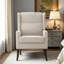Fauteuil d'appoint rembourré en polyester à haut dossier avec ressorts à arc-802872376