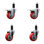 Poly Swivel 1-1/4 Inch Expanding Stem Caster Set 2 Total Lock Brakes