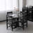 Black Round Solid Wood Dining table-1309488567