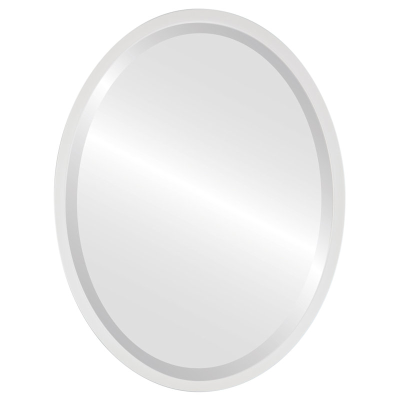 Miroir biseauté Javion, H 19,12 po x l 25,12 po, Blanc lin