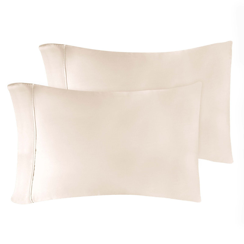 Adori Cassius Certified Egyptian Cotton 400 Thread Count Solid Luxury Pillowcase Set, Standard, Ivory