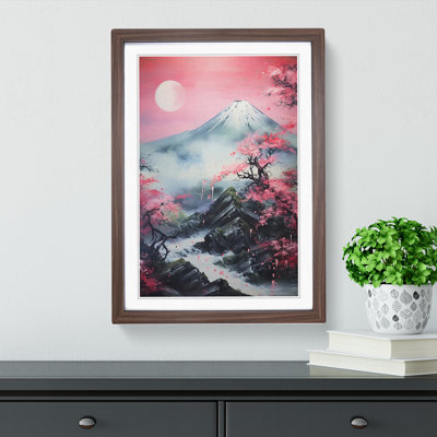 Japanese Mountains Abstract - Framed Print