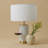 Arden 17 in. Mid-Century Modern LED Table Lamp with Fabric Drum Shade and USB Port