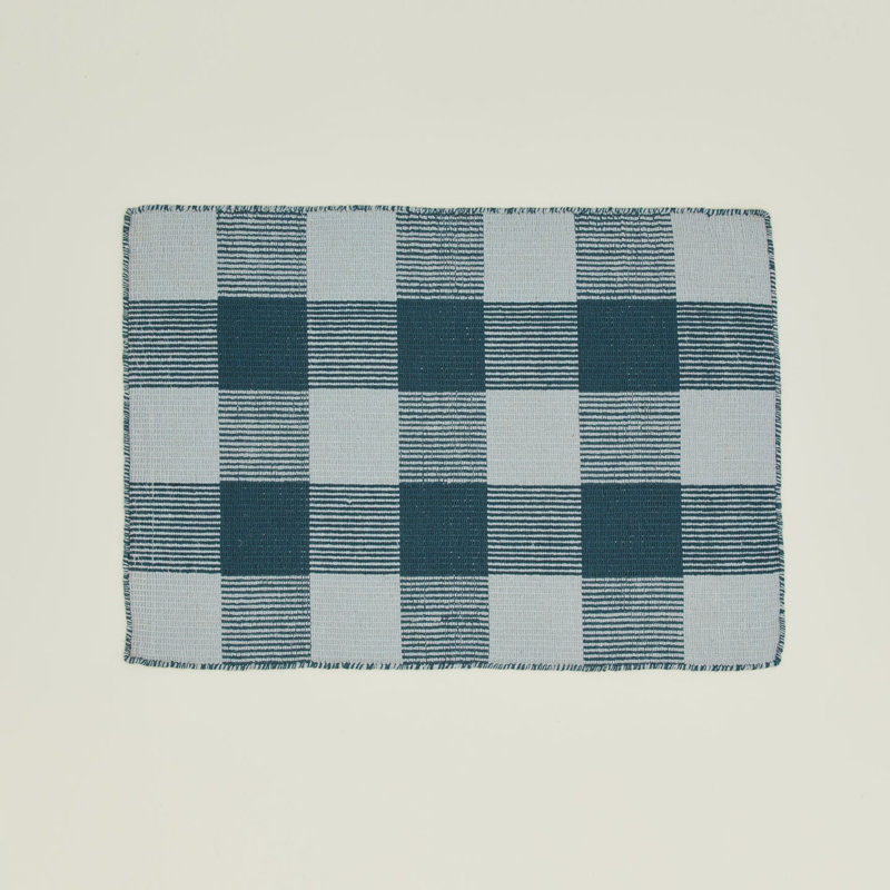 Simple Plaid Rug Sky/Peacock, Rectangle 3' x 5'