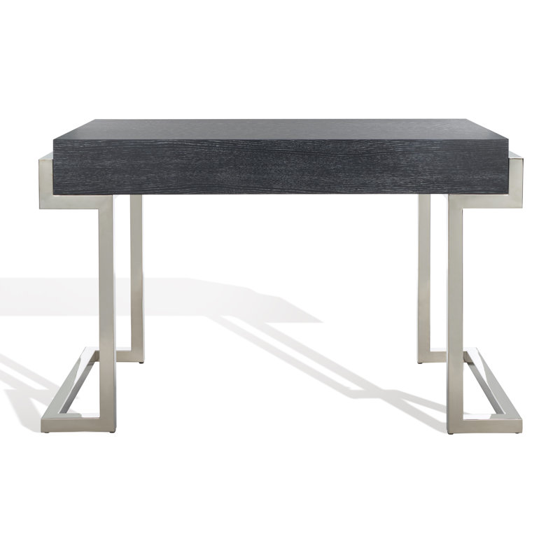Bureau Hamlig, Chêne noir cérusé / chrome