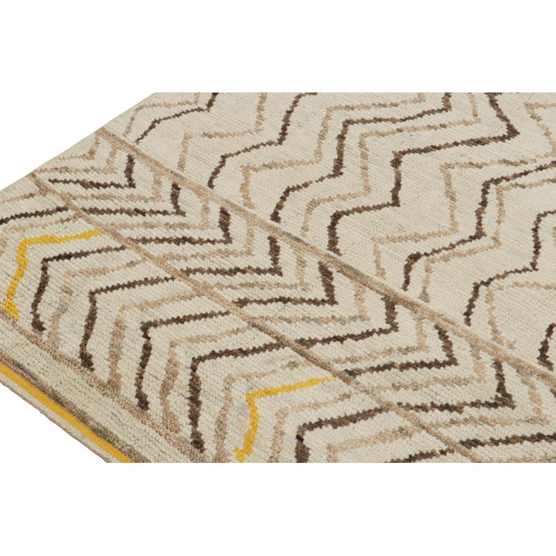 Moroccan Handmade Kilim Wool Geometric Area Rug, Dark Beige/Brown/Gold, Square 4'