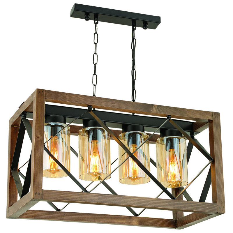 Luminaire suspendu rectangulaire à 4 lumières Lokey