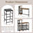 Alaura 3-Piece Brown/Black Counter Height Dining Table Set with Storage Shelves, Wine Rack & Upholstered Bar Stools – Small Space Kitchen Table Set, Breakfast Nook Pub Dining Set-1198489523