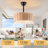 Beauchamp 18.9 " Farmhouse Remote Control Brown Rattan Caged Downrod Mount Flush Mount Ceiling Fan With Lighting Kits For Living Room/Bedroom