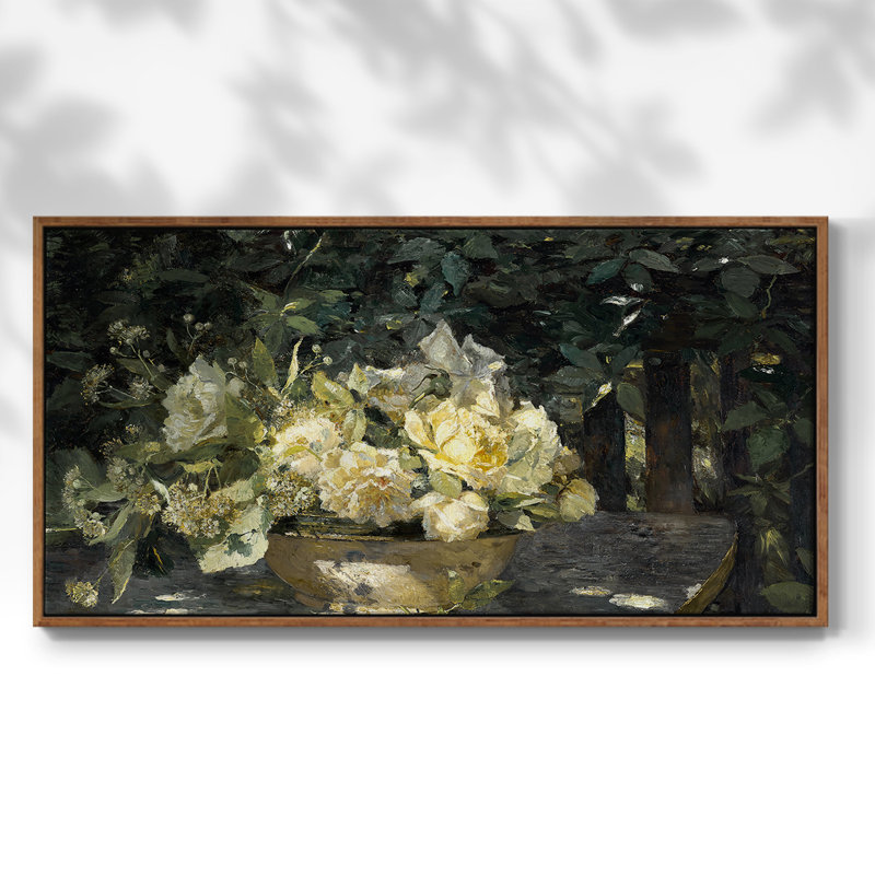 Série paysage - CMI - Toile tendue avec châssis encadré - Prêt à être accroché, H 17 po x l 33 po, Noyer