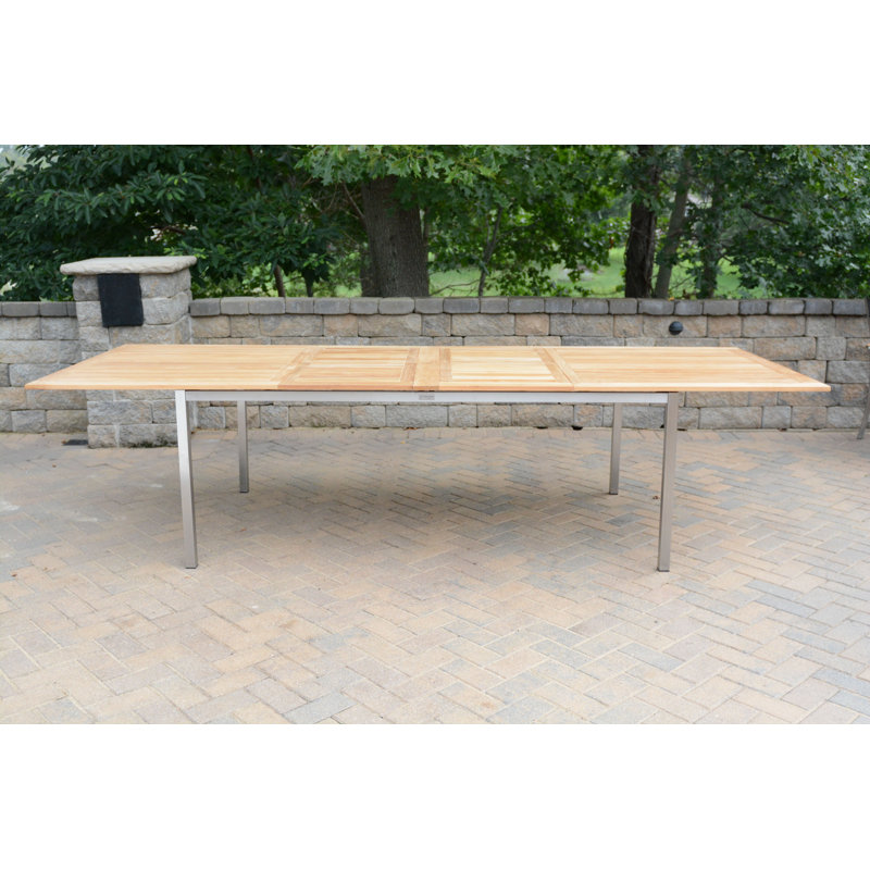 Avanti Teak Stainless Steel Outdoor Extension Table 81"-121"