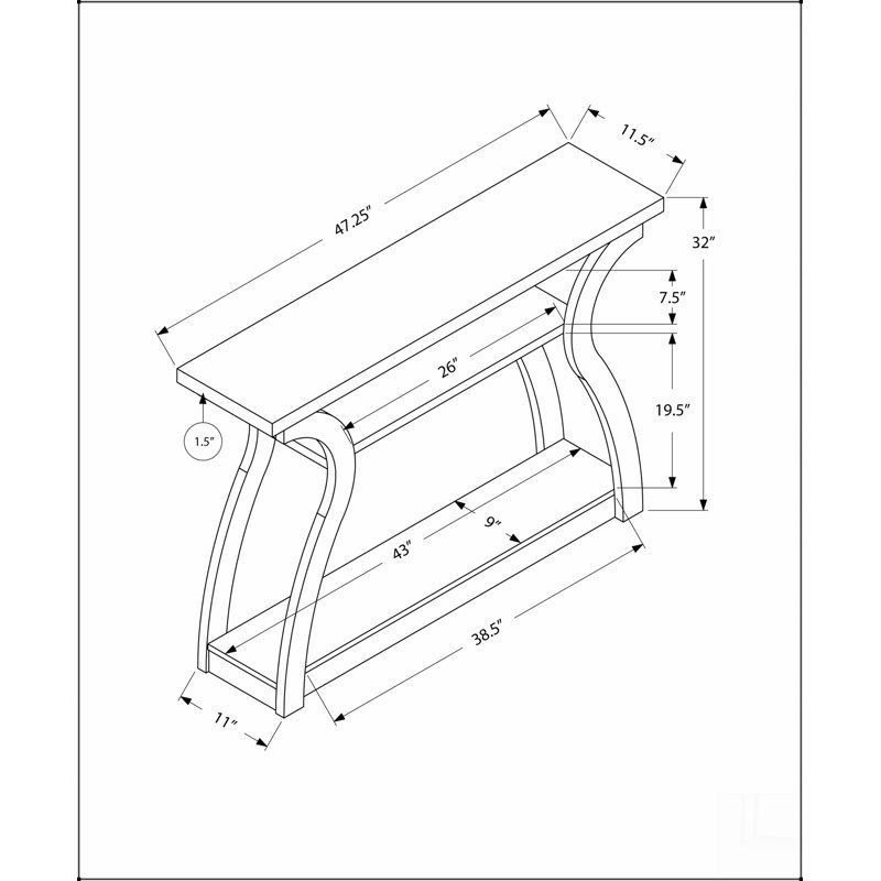 Table d'appoint, console, vestibule, étroit, canapé, stratifié brun, contemporain, moderne, Taupe