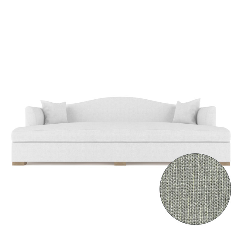Horatio Camelback Taper Curved-Arm Daybed, Vintage Leather Alabaster, Weathered
