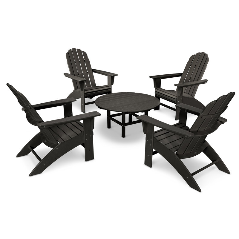 Ensemble Adirondack POLYWOOD Vineyard 5 pièces, Noir