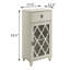 Table d'appoint blanche avec tiroir spacieux et magnifique armoire en verre