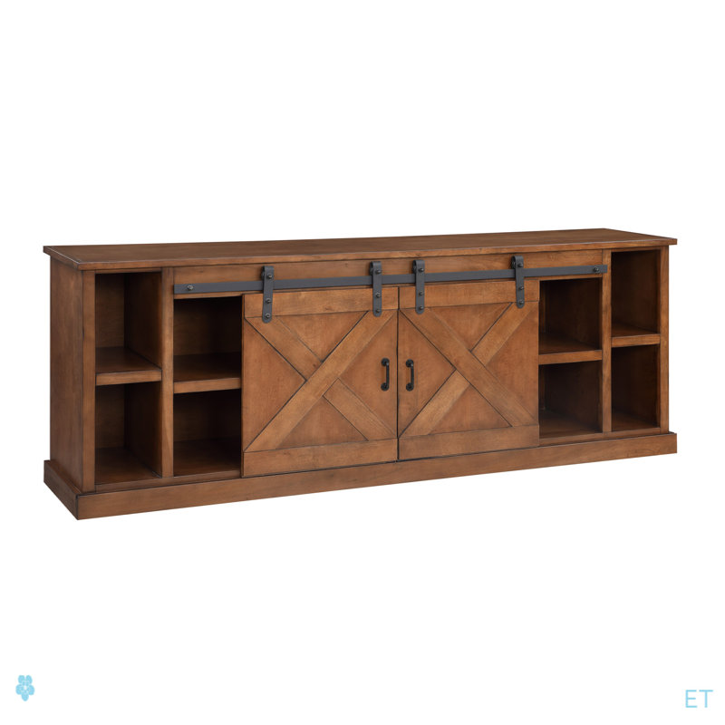 Meuble télé 85 po pour téléviseur de 95 po ou moins, aucun assemblage requis, Whisky vieilli