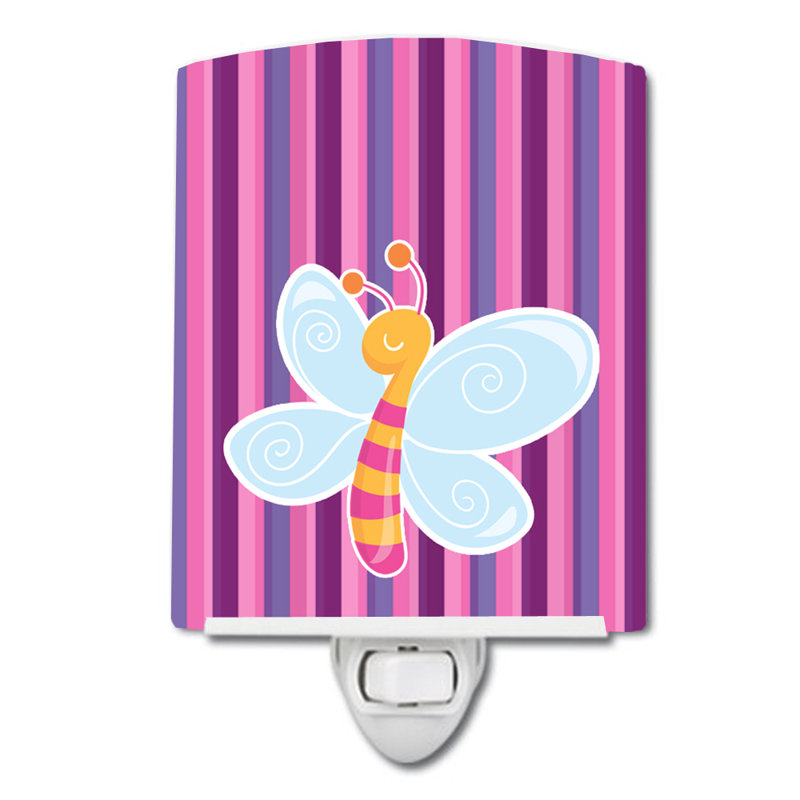 Dragonfly in Stripes Ceramic Night Light