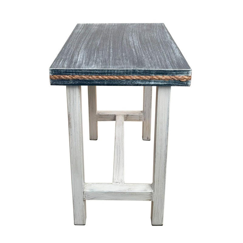 Table de bout rectangulaire en fer avec incrustation de corde