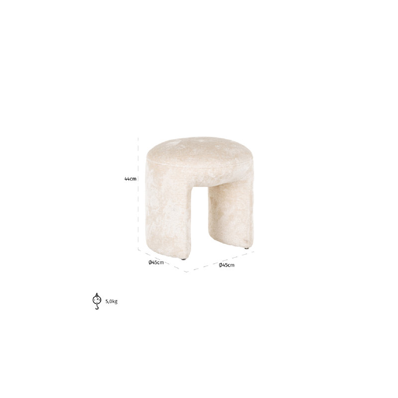 Repose-pieds Fargo, Blanc