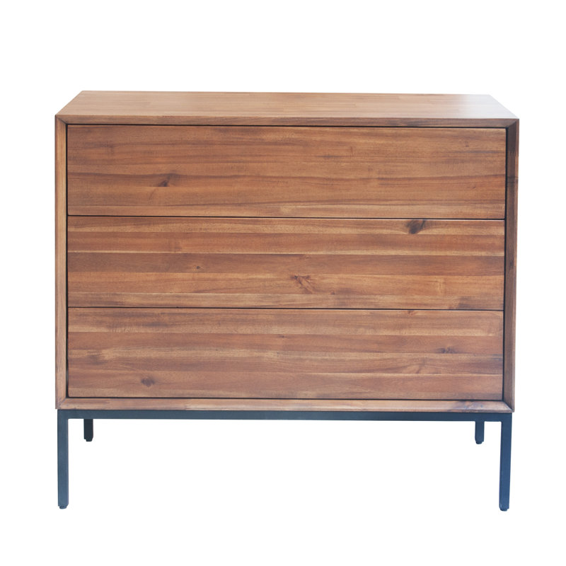 Varela 35.5'' W 3 - Drawer Dresser, Brown