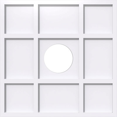 20"OD x 5"ID x 7"C x 1"P Rubik Architectural Grade PVC Contemporary Ceiling Medallion
