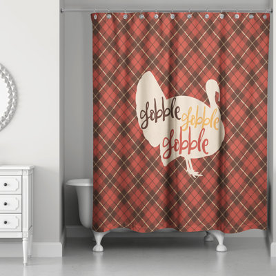Rideau de douche simple gobble gobble écossais turquie Remi