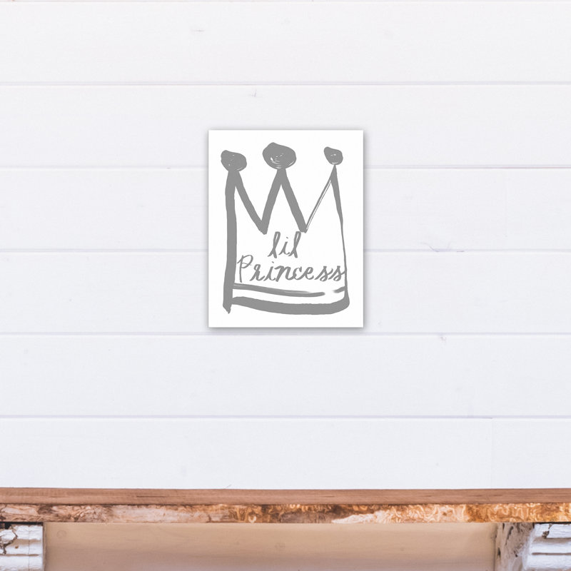 Art sur toile little princess Brewer, H 14 po x l 11 po x P 1,25 po, Gris